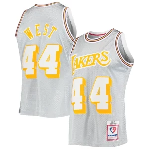 Fantástico Hermoso Jerry West Los Angeles Lakers 75th Anniversary 1971/72 Hardwood Classics Swingman Jersey Silver  para la gran final