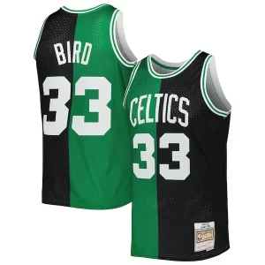 Moderno Bonito Exquisito Larry Bird Boston Celtics Hardwood Classics 1985/86 Split Swingman Jersey Black/Kelly Green  para la gran final