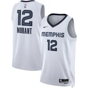Resistente Ja Morant Memphis Grizzlies Nike Unisex Swingman Jersey Association Edition White/Navy  para la gran final