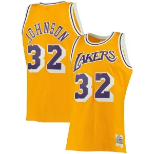 Lujoso Magic Johnson Los Angeles Lakers 1984/85 Big & Tall Hardwood Classics Swingman Jersey Gold  para la gran final