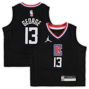Único Paul George LA Clippers Jordan Brand Toddler 2020/21 Jersey Black Statement Edition  para la gran final