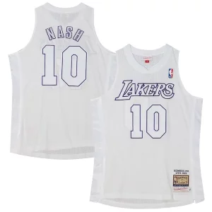 Magnífico Bonito Steve Nash Los Angeles Lakers 2012 Authentic Player Jersey White  para la gran final
