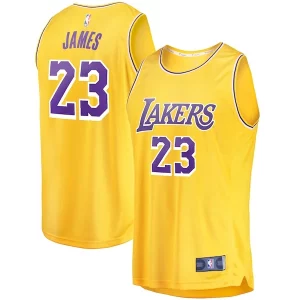 Moderno LeBron James Los Angeles Lakers Youth Fast Break Player Jersey Icon Edition Gold  para la gran final