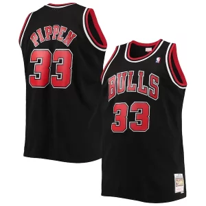 Fantástico Bonito Perfecto Scottie Pippen Chicago Bulls Big & Tall Hardwood Classics Swingman Jersey Black/Red  para la gran final