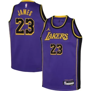 Único Práctico Fácil de llevar LeBron James Los Angeles Lakers Jordan Brand Youth Performance Swingman Jersey Statement Purple  para la gran final