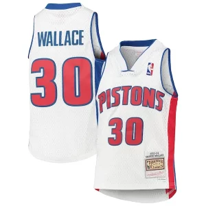 Sofisticado Perfecto Robusto Rasheed Wallace Detroit Pistons Youth 2003/04 Hardwood Classics Swingman Jersey White  para la gran final