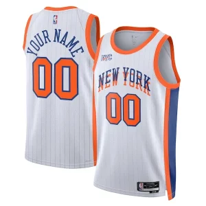 Robusto Único Original New York Knicks Nike Unisex 2024/25 Custom Swingman Jersey City Edition White  para la gran final