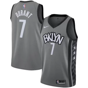Increíble Perfecto Kevin Durant Brooklyn Nets Nike 2019/2020 Swingman Jersey Statement Edition Gray  para la gran final
