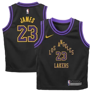 Elegante LeBron James Los Angeles Lakers Nike Preschool 2023/24 Swingman Replica Jersey City Edition Black  para la gran final