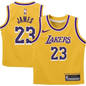 Robusto Magnífico LeBron James Los Angeles Lakers Nike Preschool Dri FIT Swingman Player Jersey Icon Edition Gold  para la gran final