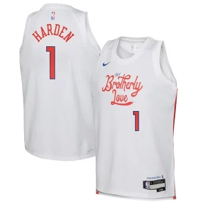 Versátil Exquisito James Harden Philadelphia 76ers Nike Youth 2022/23 Swingman Jersey City Edition White  para la gran final