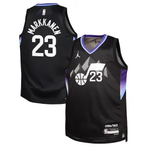Resistente Lauri Markkanen Utah Jazz Jordan Brand Youth Swingman Jersey Statement Edition Black  para la gran final