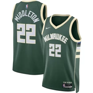 Práctico Khris Middleton Milwaukee Bucks Nike Unisex Swingman Jersey Icon Edition Hunter Green  para la gran final