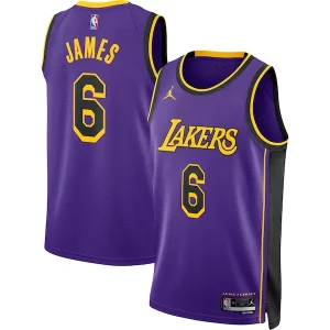 Fantástico Fácil de llevar LeBron James Los Angeles Lakers Jordan Brand Unisex Swingman Jersey Statement Edition Purple  para la gran final
