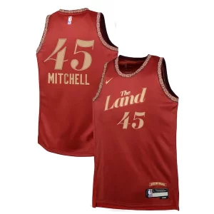 Increíble Moderno Donovan Mitchell Cleveland Cavaliers Nike Youth Swingman Replica Jersey City Edition Wine  para la gran final