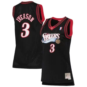 Lujoso Práctico Allen Iverson Philadelphia 76ers Women's 2000/01 Hardwood Classics Swingman Jersey Black  para la gran final