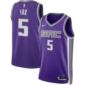 Fácil de llevar Hermoso Resistente De'Aaron Fox Sacramento Kings Nike Unisex Swingman Jersey Icon Edition Purple  para la gran final