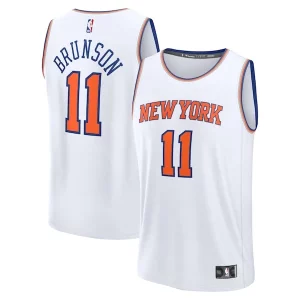 Lujoso Jalen Brunson New York Knicks Youth Fast Break Replica Player Jersey Association Edition White  para la gran final
