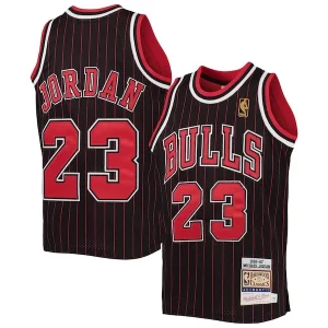 Sofisticado Moderno Michael Jordan Chicago Bulls Youth 1996 97 Hardwood Classics Authentic Jersey Black/Red/Red/White  para la gran final