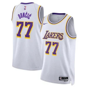 Clásico Bonito Luka Dončić Los Angeles Lakers Nike Association Edition Unisex Swingman Jersey White  para la gran final