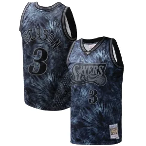 Magnífico Allen Iverson Philadelphia 76ers Hardwood Classics 1997/98 Tie Dye Swingman Jersey Black  para la gran final
