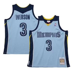 Práctico Genial Fantástico Allen Iverson Memphis Grizzlies 2009/10 Hardwood Classics Swingman Jersey Light Blue  para la gran final