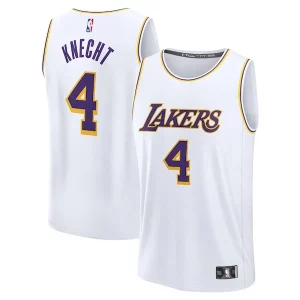 Fácil de llevar Dalton Knecht Los Angeles Lakers Fast Break Replica Player Jersey Association Edition White  para la gran final