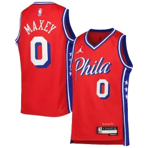 Práctico Resistente Tyrese Maxey Philadelphia 76ers Jordan Brand Youth Swingman Jersey Statement Edition Red  para la gran final