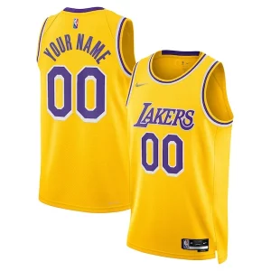 Robusto Duradero Los Angeles Lakers Nike 2021/22 Diamond Swingman Custom Jersey Icon Edition Gold  para la gran final