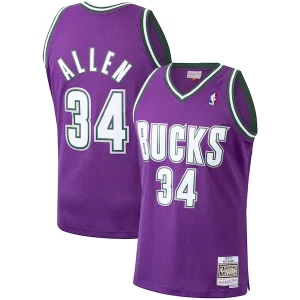 Magnífico Lujoso Ray Allen Milwaukee Bucks 2000/01 Hardwood Classics Swingman Jersey Purple  para la gran final
