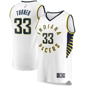 Magnífico Myles Turner Indiana Pacers Fast Break Replica Player Jersey White Association Edition  para la gran final