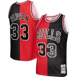 Original Bonito Estupendo Scottie Pippen Chicago Bulls Big & Tall Hardwood Classics 1997/98 Split Swingman Jersey Red/Black  para la gran final